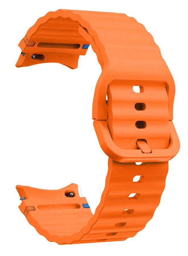 CATANES (for Samsung Galaxy Watch 7 / Samsung Galaxy Watch 6 ) Silicone Sport Band with Decorative Woven Line Durable and Sport Design for Men Women Orange - Image 1