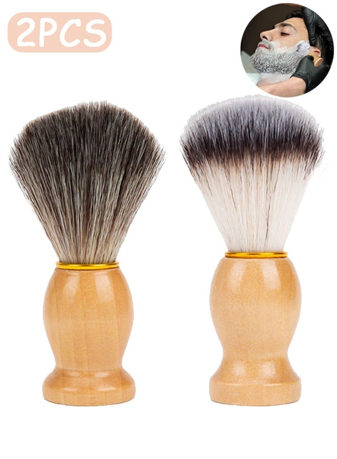 Quantum 2 PCS Shaving Brush, Wet Shave Using Cream & Soap, Hand Crafted Wood Shave Brushes for Men - Image 1