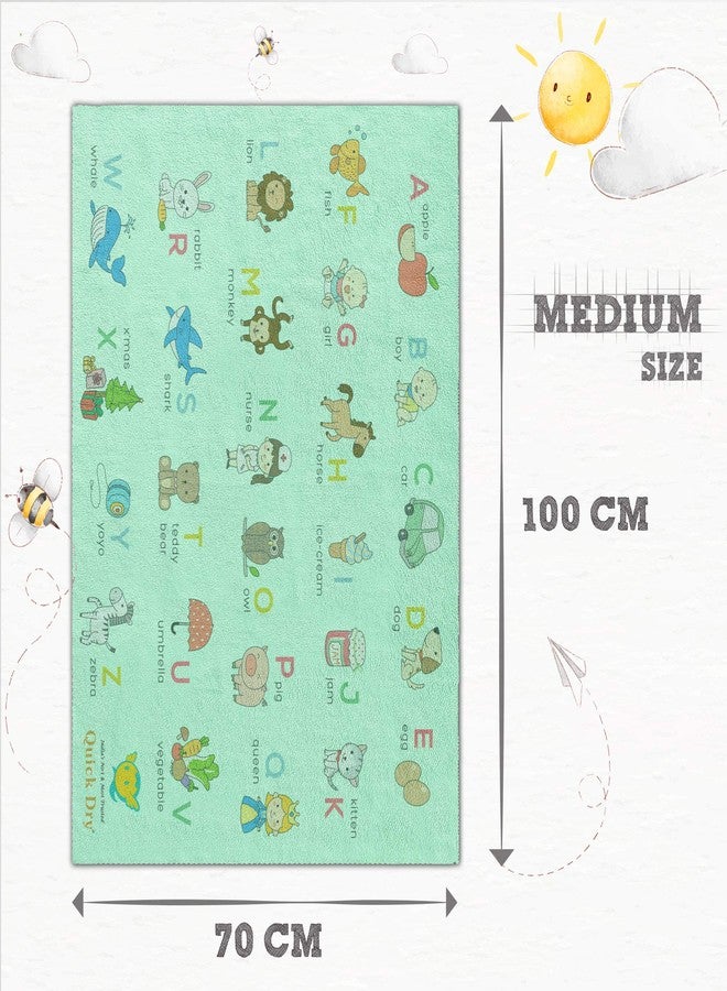 QUICK DRY Sheet Printed Medium Waterproof Baby Bed Protector - Highly Absorbent Play Mat for Babies (100 x 70 cm, A to Z, Sea Green) - Image 4