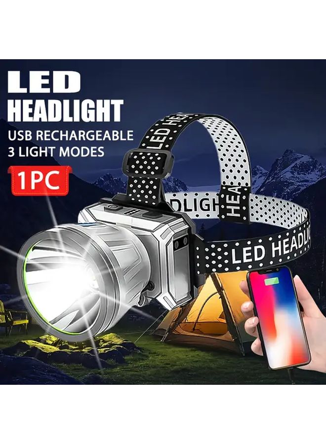 Motion Sensing Rechargeable Head Lamp 1pc Adjustable Hands Free Light For Running Hunting - Image 2
