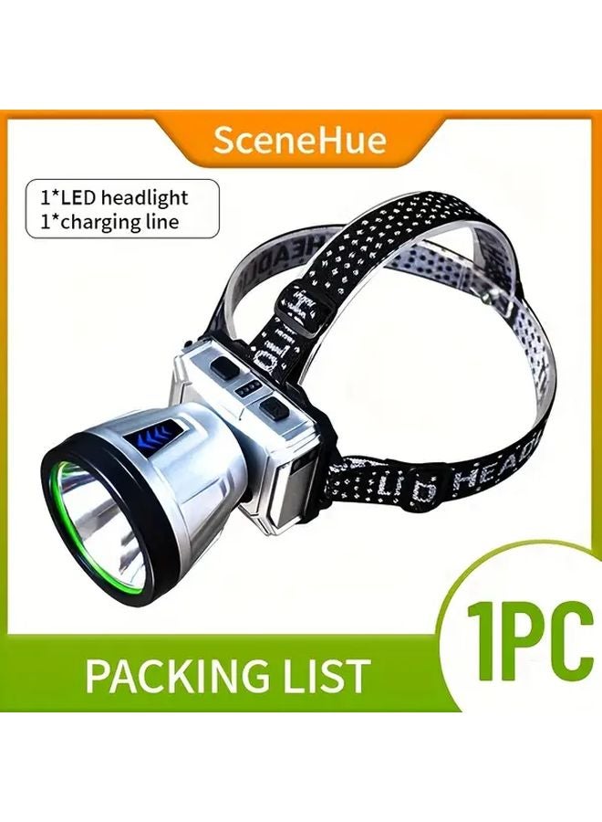 Motion Sensing Rechargeable Head Lamp 1pc Adjustable Hands Free Light For Running Hunting - Image 1