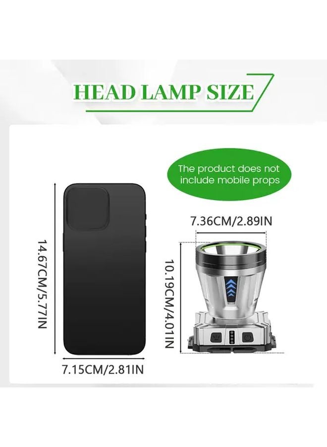 Motion Sensing Rechargeable Head Lamp 1pc Adjustable Hands Free Light For Running Hunting - Image 4
