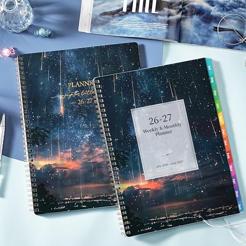 Journaltastic Planner 20262027 Planner Weekly and Monthly 20262027 Academic Planner 2627 July 2026 June 2027 85 x 11 2627 Calendar Planner with Colourful Tabs Inner Pocket Premium Paper Twinwire Binding Galaxy - Image 3