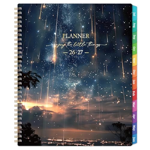 Journaltastic Planner 20262027 Planner Weekly and Monthly 20262027 Academic Planner 2627 July 2026 June 2027 85 x 11 2627 Calendar Planner with Colourful Tabs Inner Pocket Premium Paper Twinwire Binding Galaxy - Image 1