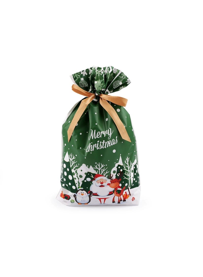 Christmas Gift Bags 10 Pack Reusable Drawstring Christmas Gift Bags Great Gift Bag for Christmas Parties - Image 1