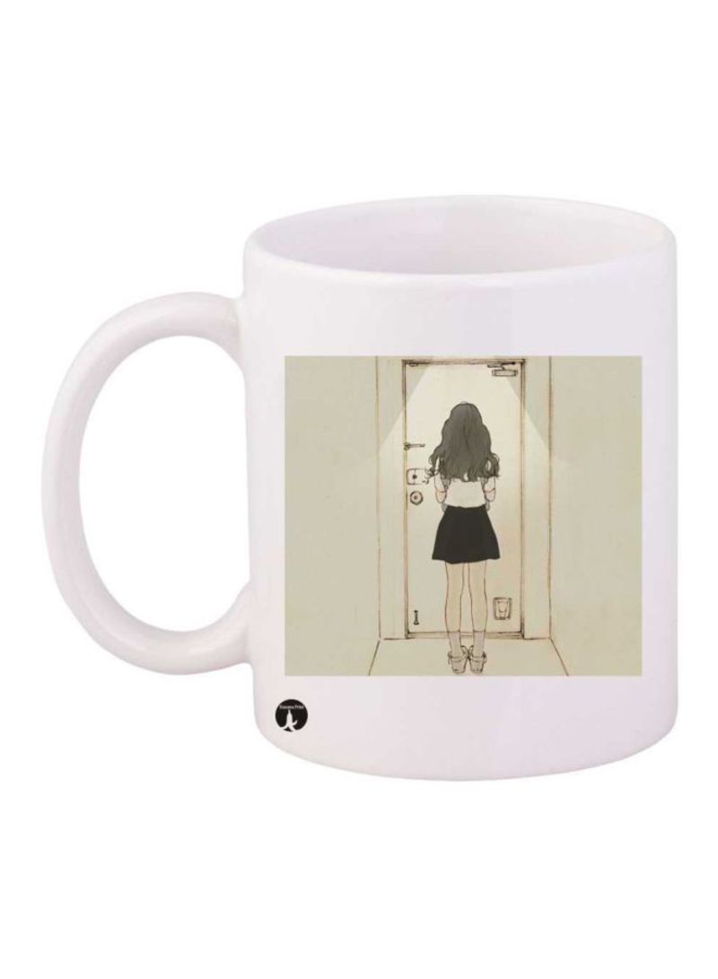 RKN Cartoon Printed Mug White/Black/Green Standard Size