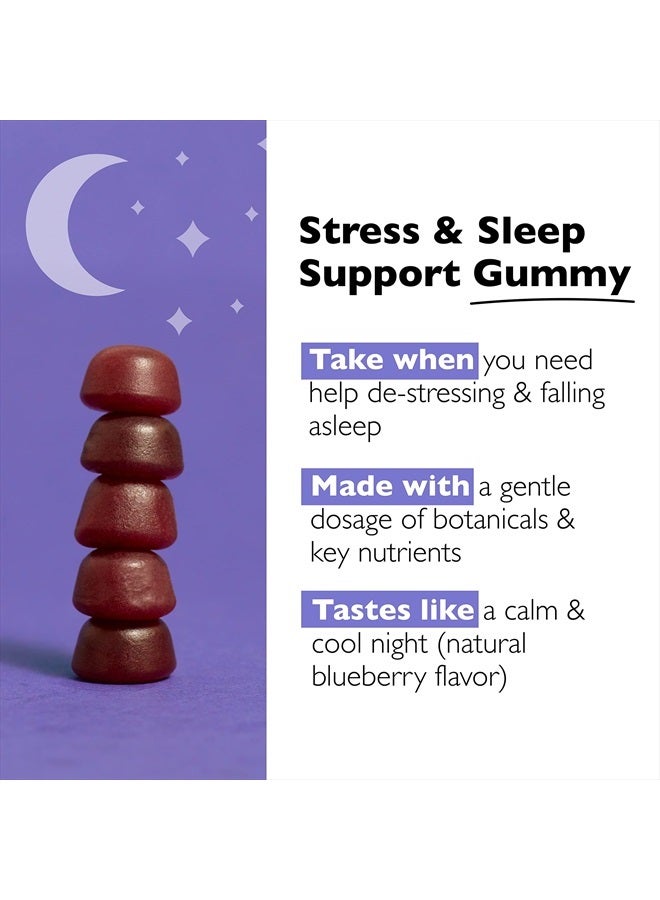 RESCUE Bach RESCUE PLUS Sleep & Stress Support Gummies, Nighttime Dietary Supplement with 1mg Melatonin, Ashwagandha, Chamomile, Lavender & Vitamin B6, Natural Blueberry Flavor, Vegan & Gluten-Free, 60 Count - Image 2