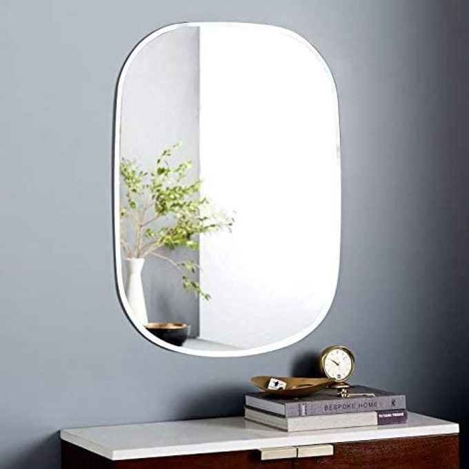 MAKEUP MIRROR GLASS BATHROOM WALL DECORATIVE PLAIN WALL MIRROR GLASS FOR HOME BEDROOM LIVING ROOM DRAWING ROOM HALL WASH BASIN SIZE 18X24 INCH RECTANGLE M2