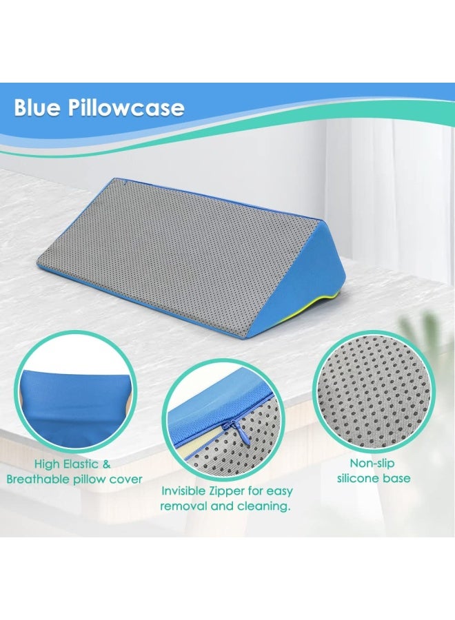 Wedge Pillows For Sleeping Foam Bed Wedges Body Positioners 30 Degree Incline Pillow For Adults Side Sleeping Back Pain Medical Elevated Bolster Positioning Wedge 1 Pillow 2 Cover - Image 3