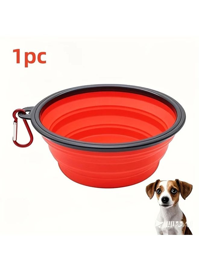 وعاء سيليكون للكلاب قابل للطي محمول طبق طعام وماء للحيوانات الأليفة قابل للطي أخضر 350 مل - Image 4