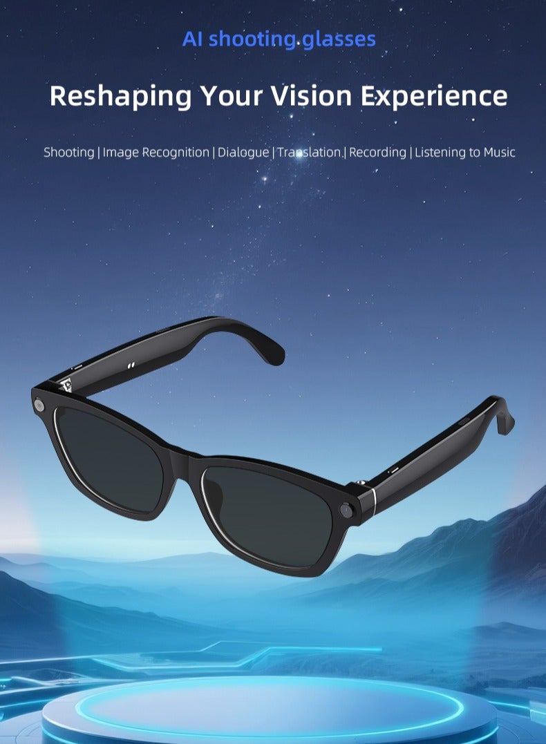 linkship AI Smart Glasses with Camera & ChatGPT - 500W HD Camera, 1080P Video Recording, Real-Time Translation, Image Recognition, Voice Assistant, Bluetooth 5.3, WiFi, HIFI Stereo, ENC Noise Cancellation - Image 2
