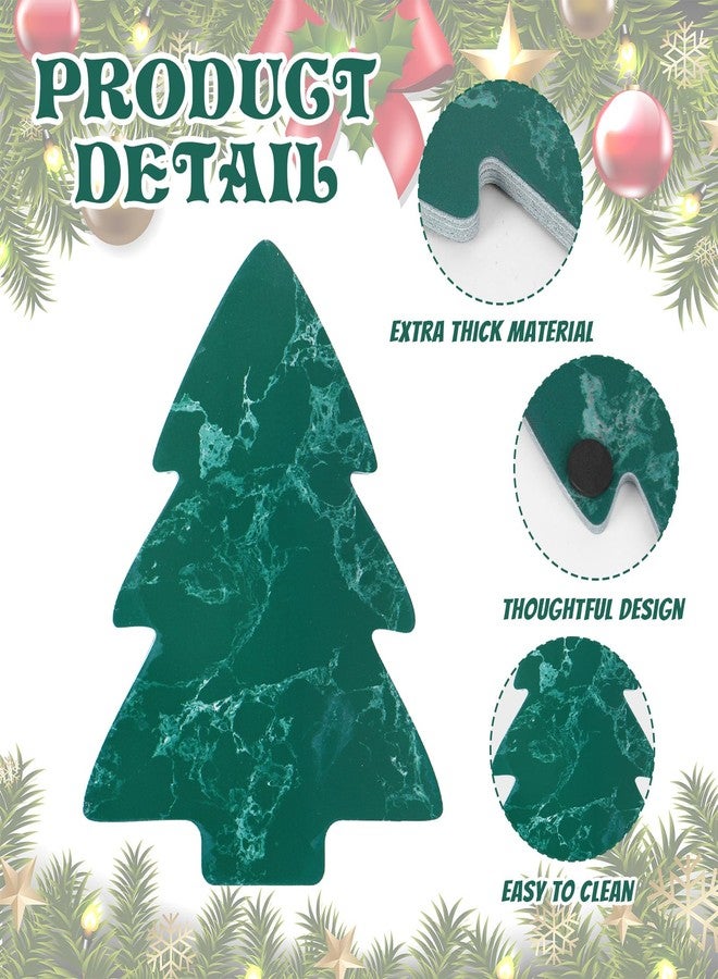 Whaline Marble Christmas Tree Cheese Board Green Xmas Tree Cutting Tray Marble Charcuterie Serving Board for Winter Holiday Xmas Home Kitchen Party Favors Supplies - Image 3