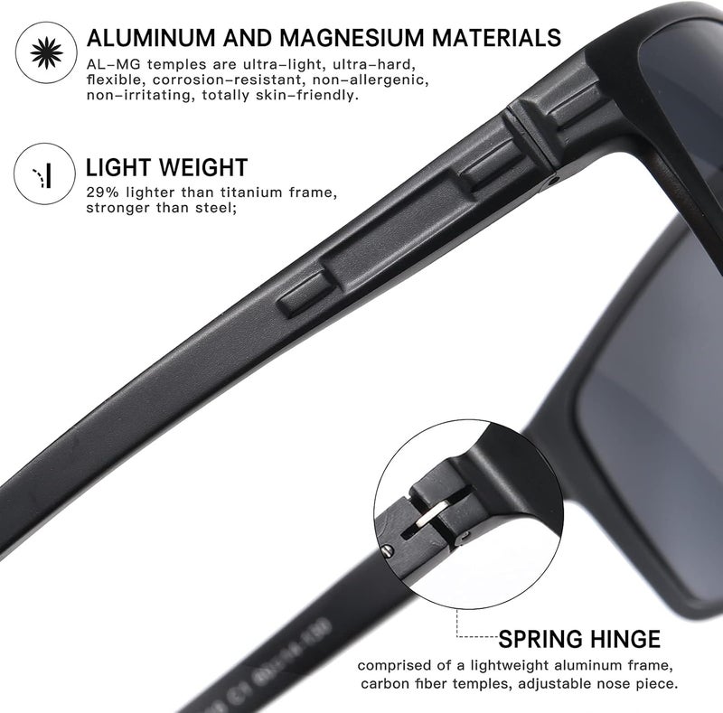 Duco Polarized Sports Sunglasses For Men Durable Metal Frame Sun Glasses For Driving Cycling Baseball Running Golf 9018 - Image 5