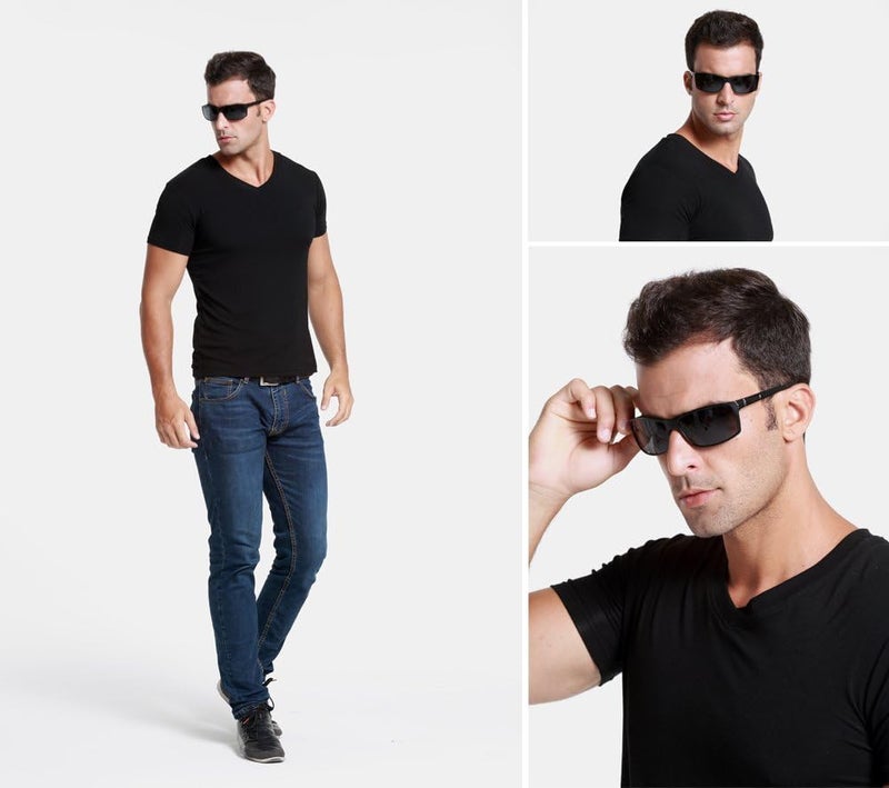Duco Polarized Sports Sunglasses For Men Durable Metal Frame Sun Glasses For Driving Cycling Baseball Running Golf 9018 - Image 3