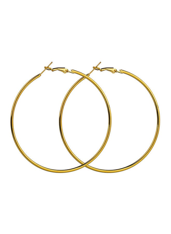 NIBEMINENT Personality Simple Circle Design Hoops Earrings 