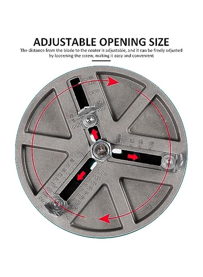 Adjustable Round Hole Saw Tool, Diameter 45-130mm Adjustable Punching Saw, Adjustable Punch Saw Tool for Drilling, Round Hole Opener Tool for Wood Plywood Plastic (with 6 Blades)  - Image 4