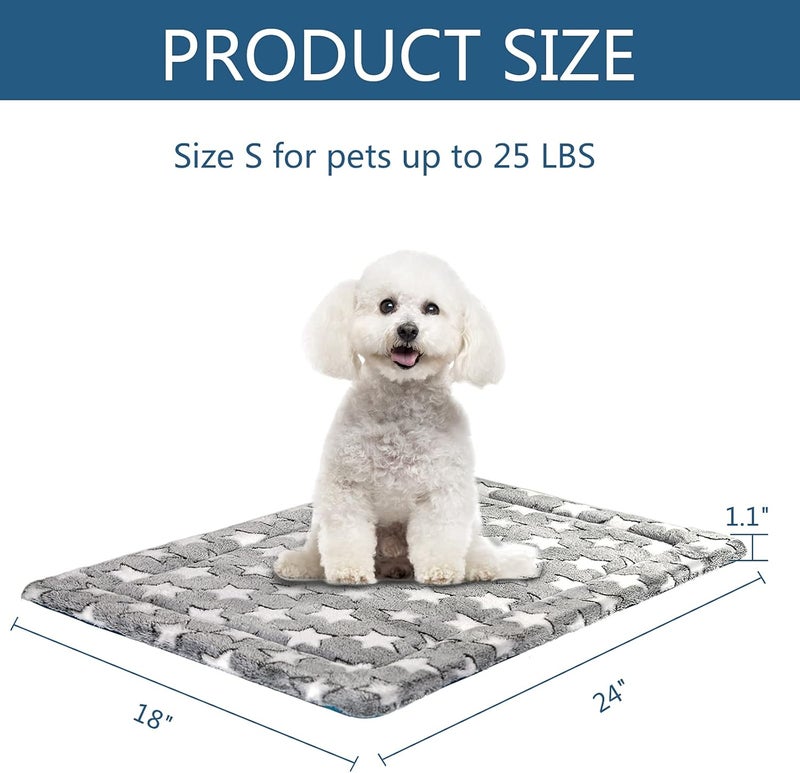 KROSER Fancy Crate Pad Bed Mat Reversible (Cool & Warm), Machine Washable, for Small to XXX-Large Dogs, Grey, Navy, Star Pattern - Image 4