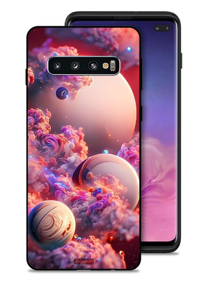 Tolwak Samsung Galaxy S10 Plus Protective Case Cover Clouds Abstract Art - Image 1
