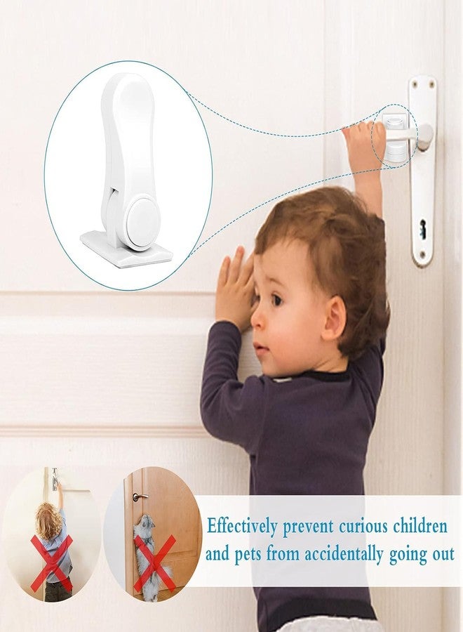 PiyuBind Child Proof Door Lever Lock Door Handle Lock 3M Adhesive Minimalist Design No Drilling Child Safety Door Handle Locks-3 Pack,Silver - Image 3