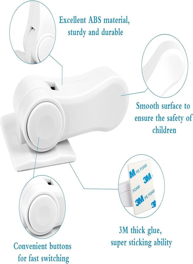 PiyuBind Child Proof Door Lever Lock Door Handle Lock 3M Adhesive Minimalist Design No Drilling Child Safety Door Handle Locks-3 Pack,Silver - Image 4