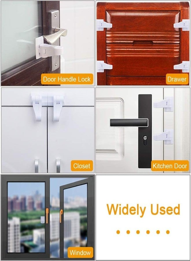 PiyuBind Child Proof Door Lever Lock Door Handle Lock 3M Adhesive Minimalist Design No Drilling Child Safety Door Handle Locks-3 Pack,Silver - Image 5