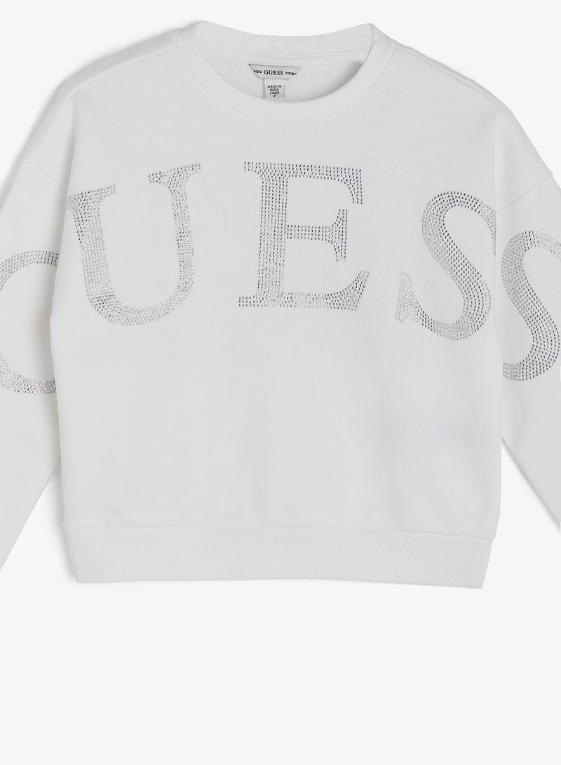 GUESS Youth Graphic Crew Neck Sweatshirt - Image 4