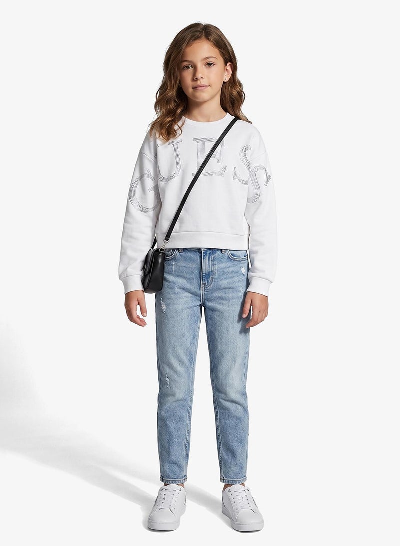 GUESS Youth Graphic Crew Neck Sweatshirt - Image 1