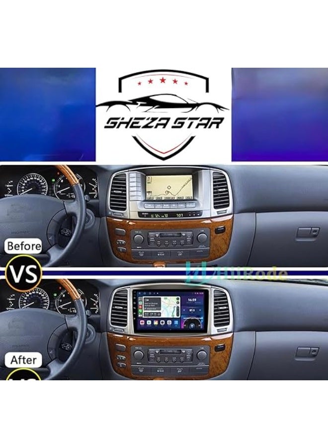 SHEZA STAR Android Car Stereo for Lexus LX 470 J100 2 Land Cruiser VXR LC100 2003-2007 4GB RAM 32GB ROM Support Carplay, M-Link Wi-Fi BT, GPS, 10 Inch IPS Screen with AHD Camera Included - Image 2