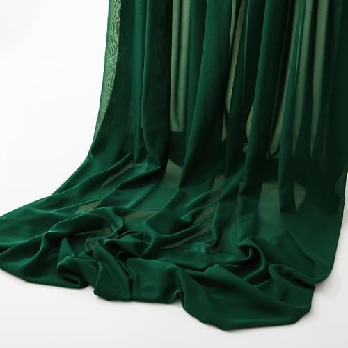 MaiMaiSuan 60" Wide Blackish Green Chiffon Fabric by The Yard Soft Sheer Fabric for Wedding Arch Draping Fabric,Bridal Wedding Dress Sewing DIY,1 Yard - Image 3