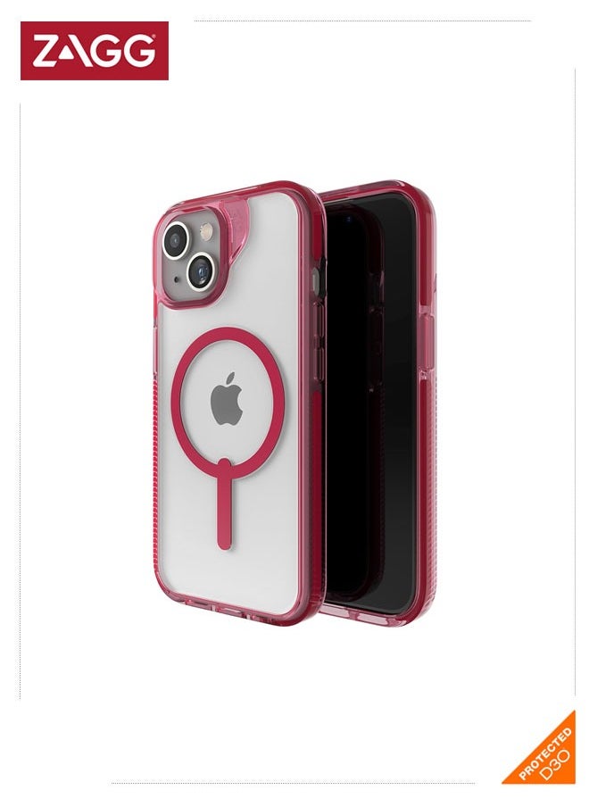 ZAGG - Santa Cruz Snap iPhone 15 Durable Graphene Case MagSafe Phone Case, Anti-Yellowing and Scratch-Resistant Phone Case - Magenta - Image 1