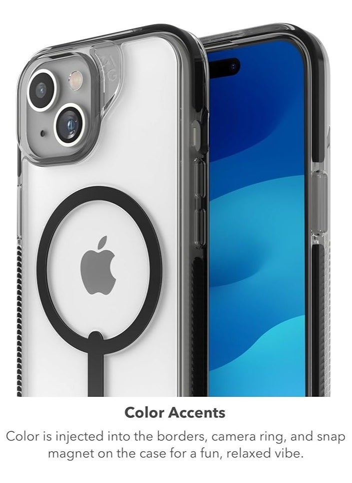 ZAGG - Santa Cruz Snap iPhone 15 Durable Graphene Case MagSafe Phone Case, Anti-Yellowing and Scratch-Resistant Phone Case - Magenta - Image 1