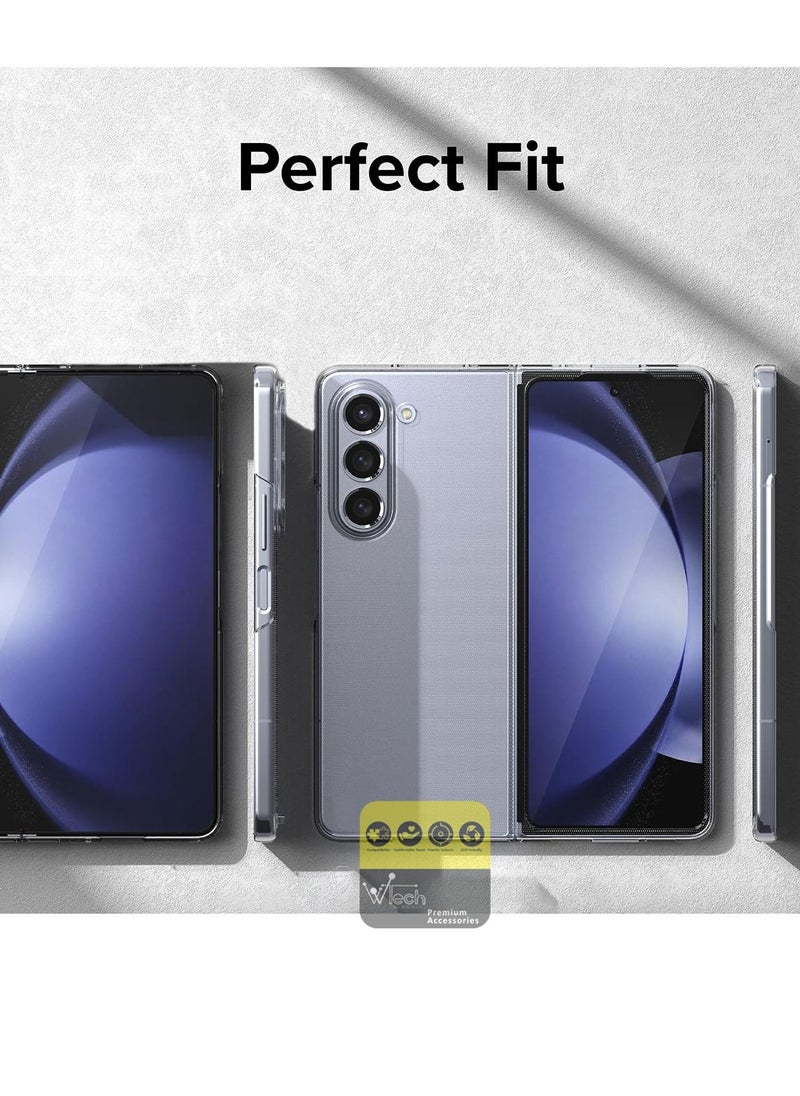 دبليو تيك - كورنر ناعم من مادة TPU مع غطاء صلب من البولي كربونات لهاتف Samsung Galaxy Z Fold5 5G 2023 شفاف - Image 1