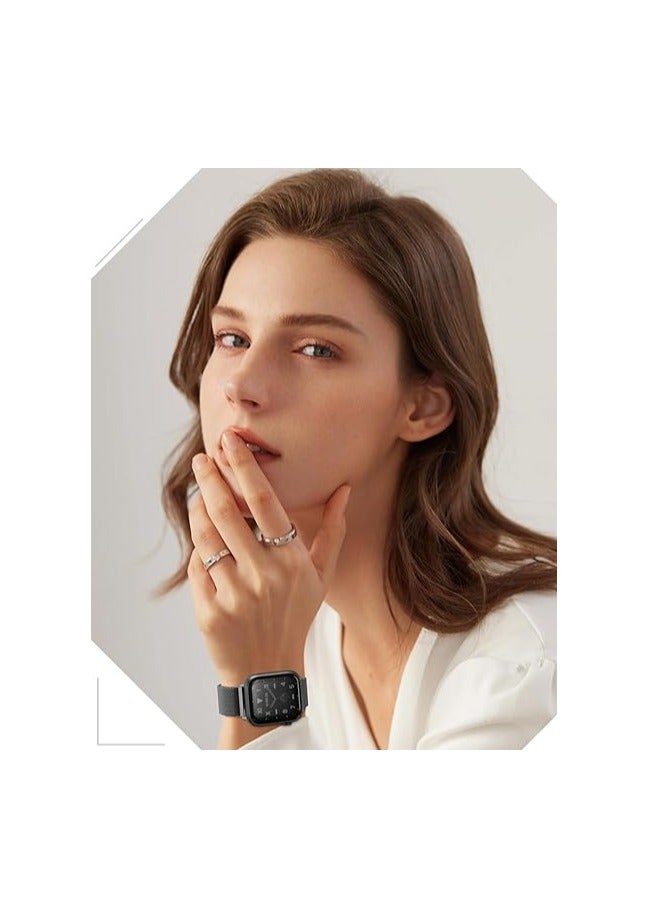 تين تك سوار مغناطيس متوافق مع ساعة ابل 49 ملم / 45 ملم / 44 ملم / 42 ملم، استيك ساعة من الستانلس ستيل لسلسلة اي ووتش 1/2/3/4/5/6/7/8/اس اي / الترا / الترا 2 من تين تك - اسود - Image 4