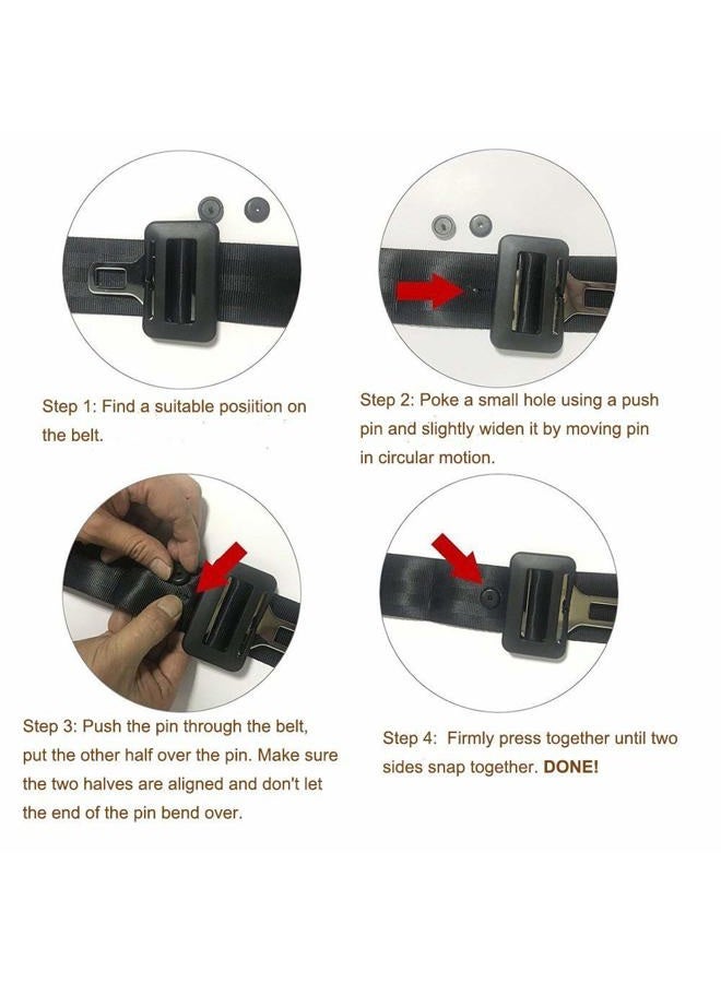 Y-Axis Seat Belt Button Buckle Clip Stop - Universal Fit Stopper Kit (Black + Beige + Grey, 18 Sets) - Image 3