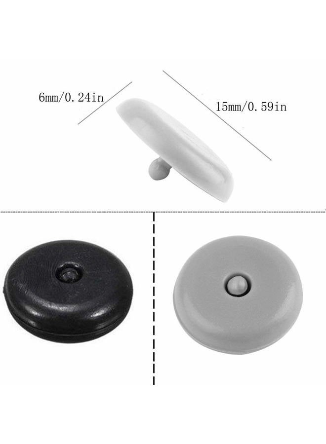 Y-Axis Seat Belt Button Buckle Clip Stop - Universal Fit Stopper Kit (Black + Beige + Grey, 18 Sets) - Image 2