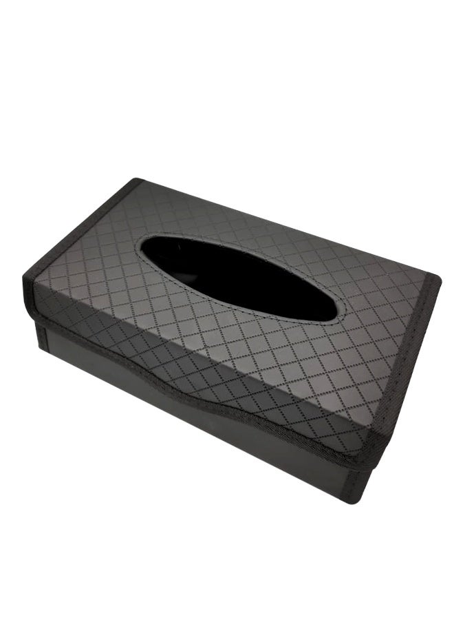 Car Tissue Holder PU Leather Foldable Tissue Box Organizer Napkin Holder for Car Seat Sun Visor Dashboard Home Office Use - Image 3