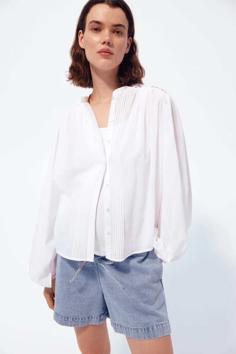 H&M MAMA Drawstring denim shorts