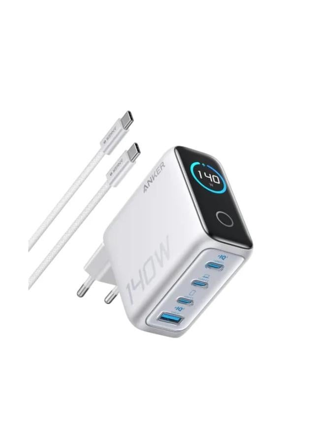 صفقة أنكر شاحن USB C بقوة 140 واط، شاحن لابتوب، شحن سريع لأربعة أجهزة، محول طاقة متقدم بتقنية GaN، تحكم باللمس بديهي، متوافق مع ماك بوك، آيفون 16، سامسونج، بيكسل، والمزيد على Noon EG