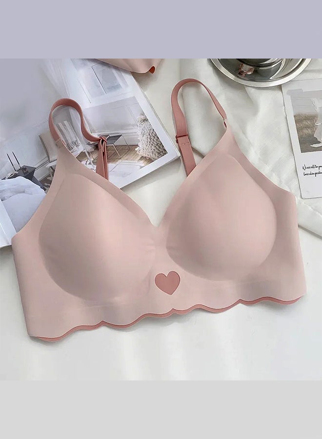 MARGOUN Women's Small Sports Bra Strong Support Seamless Lace Non-Slip Sports Bra Daily Wear Bra Without Underwire Classic Soft Bra for Yoga Sports Bustier Pink - Image 2