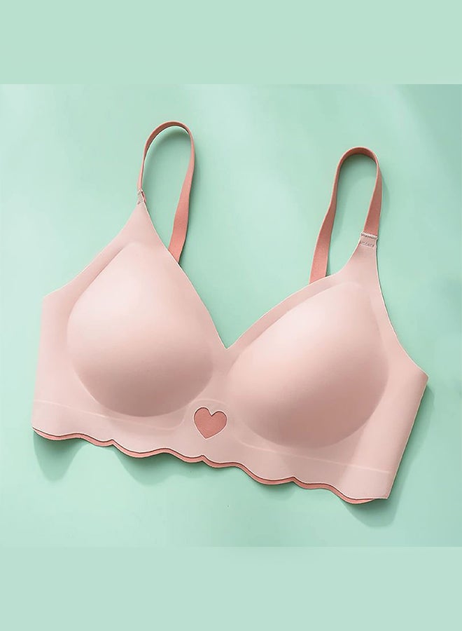 MARGOUN Women's Small Sports Bra Strong Support Seamless Lace Non-Slip Sports Bra Daily Wear Bra Without Underwire Classic Soft Bra for Yoga Sports Bustier Pink - Image 1