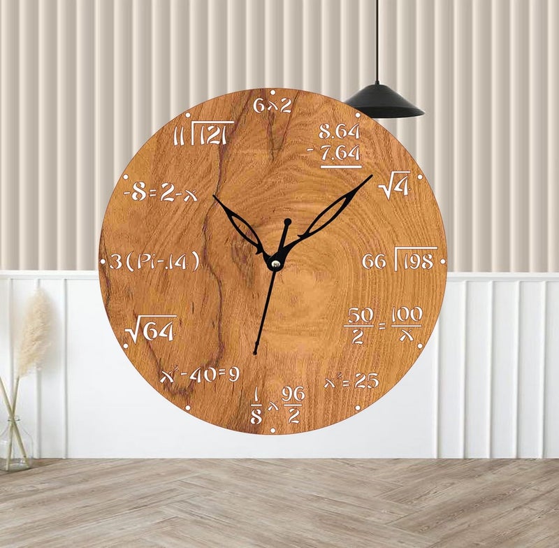 ADK Wall Clock MDF Wood Modern Clock Trendy Silent NonTicking Battery Operated Wall Clocks for Living RoomHomeKitchenBedroomOfficeSchool Decor DN34 Brown 120 - Image 4