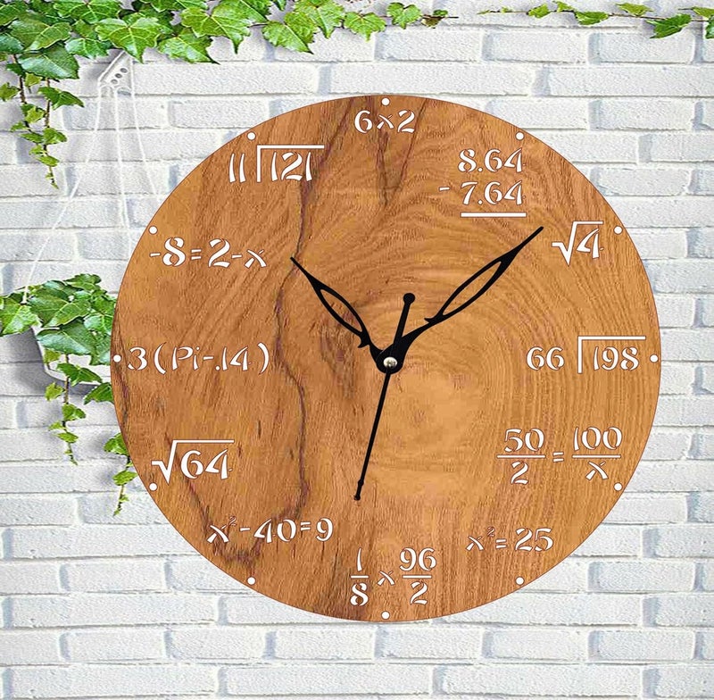 ADK Wall Clock MDF Wood Modern Clock Trendy Silent NonTicking Battery Operated Wall Clocks for Living RoomHomeKitchenBedroomOfficeSchool Decor DN34 Brown 120 - Image 2