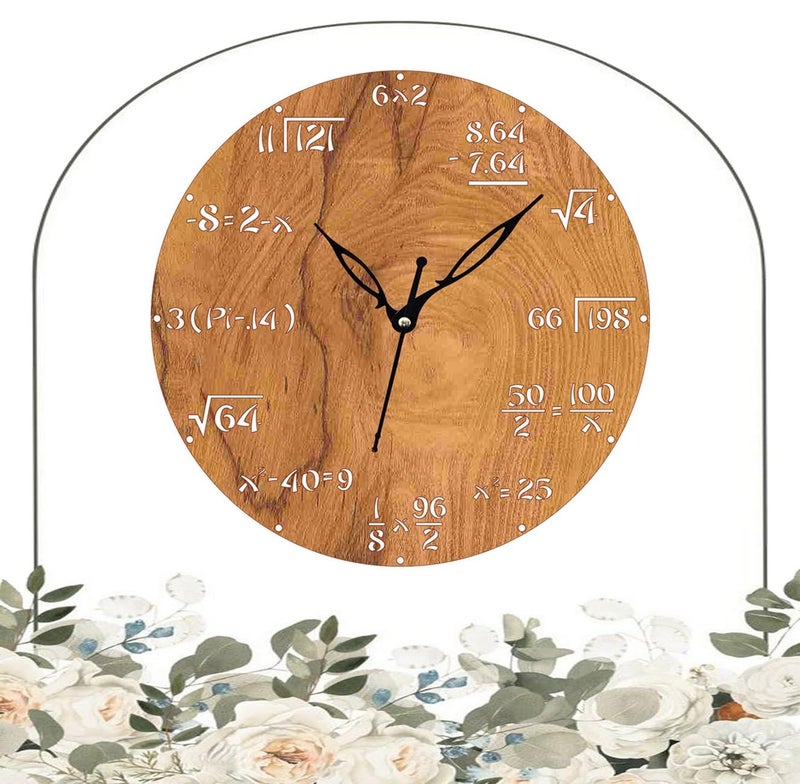 ADK Wall Clock MDF Wood Modern Clock Trendy Silent NonTicking Battery Operated Wall Clocks for Living RoomHomeKitchenBedroomOfficeSchool Decor DN34 Brown 120 - Image 5