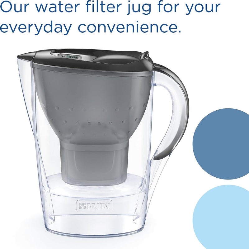 BRITA Marella Water Filter Jug Graphite (2.4L) incl. 1x MAXTRA PRO Pure Performance cartridge - fridge-fitting jug with digital LTI and Flip-Lid - now in sustainable Smart Box packaging Heavy load resistant - Image 2
