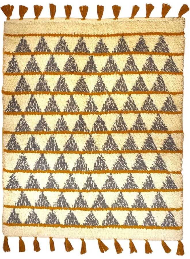 Kilim Studio Handmade Modern Off White, Grey, Mustard Kilim - Image 3