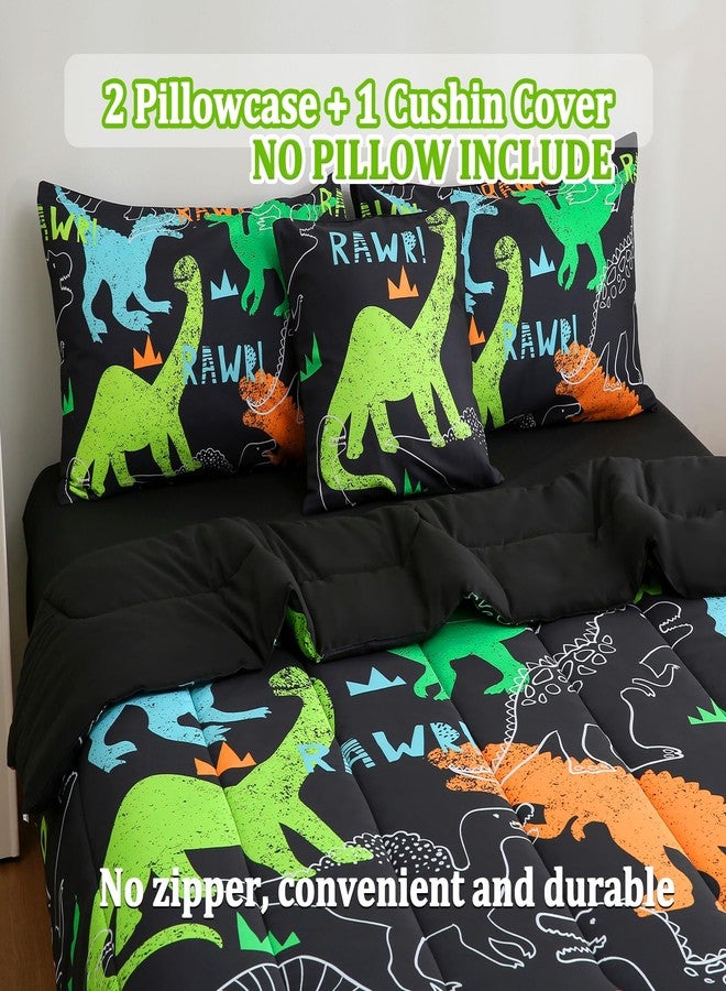 Tasselily 6 Pcs Bed in A Bag Full Comforter Set for Boys Girls, Dinosaur Comforter, Dinosaur Bedding Sets with Sheets for Kids - Image 5