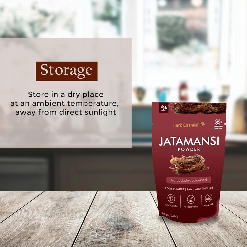Herb Essential مسحوق جذر جاتامانسي الأساسي 200 جرام يعزز نمو الشعر لشعر قوي ولامع وحريري خالي من القشرة وتشققات الأطراف يرطب فروة الرأس 100% نقي وطبيعي - Image 4