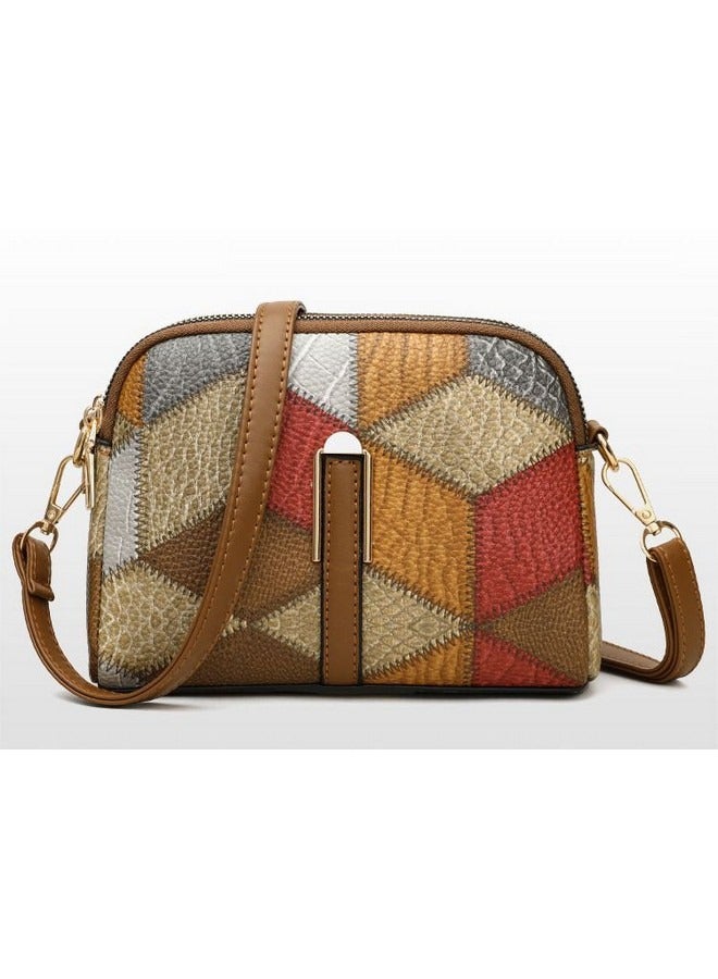 Retro Single Shoulder Bag for Women, Fashion Stitching Contrasting Color Crossbody Bag Small Square Bag, Versatile Commuter Handheld Bag  - Image 1