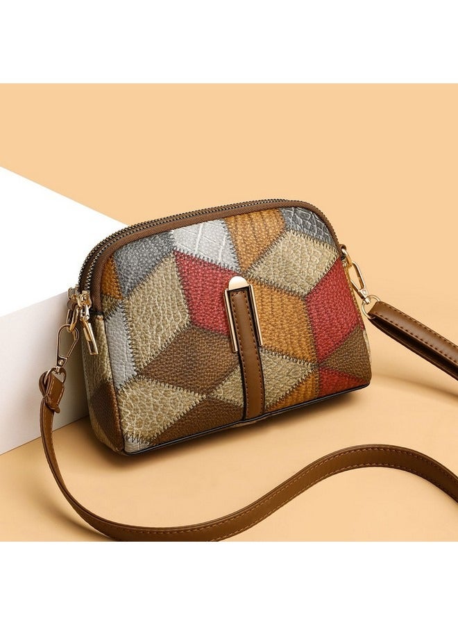 Retro Single Shoulder Bag for Women, Fashion Stitching Contrasting Color Crossbody Bag Small Square Bag, Versatile Commuter Handheld Bag  - Image 3