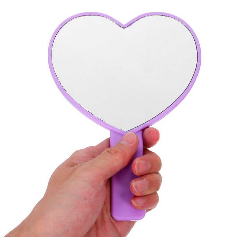 2pcs Handheld Heart Mirror: Heart Shaped Vanity Mirror With Handle Compact Cosmetic Travel Makeup Women Her Birthday Party Favor - Image 2